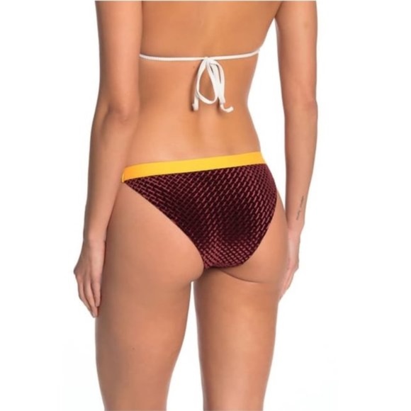 Onia Leila Textured Velvet String Bikini Bottoms - Picture 2 of 8